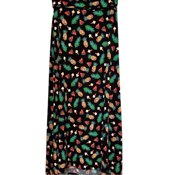LuLaRoe Black Maxi Skirt Size S Fruit Ice Cream Print Tropical Y2K Summercore - Picture 3 of 8